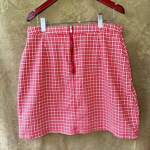 Hollister Skirt Women's Medium Short Mini Slit Ultra High Rise Red White Plaid